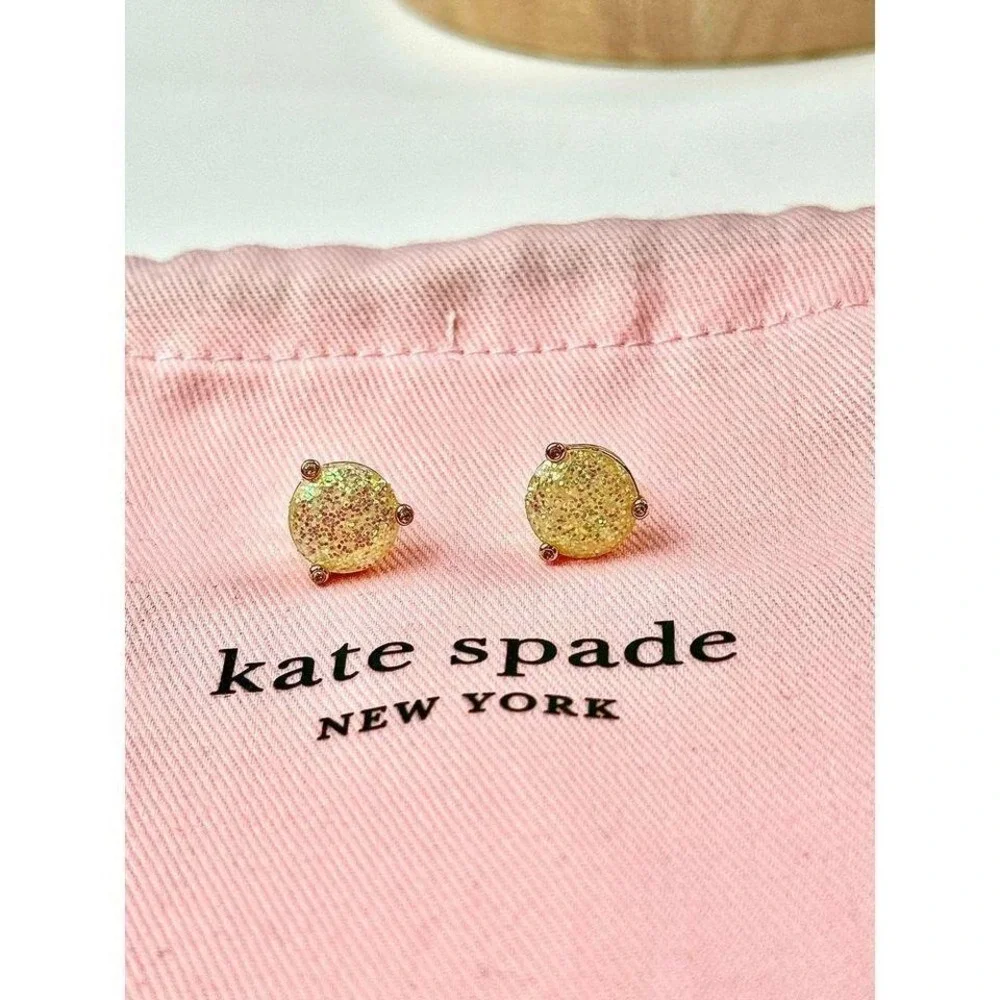 Elegant Kate Spade New‎ York Gold Glitter Stud Earrings - Classic & Timeless
